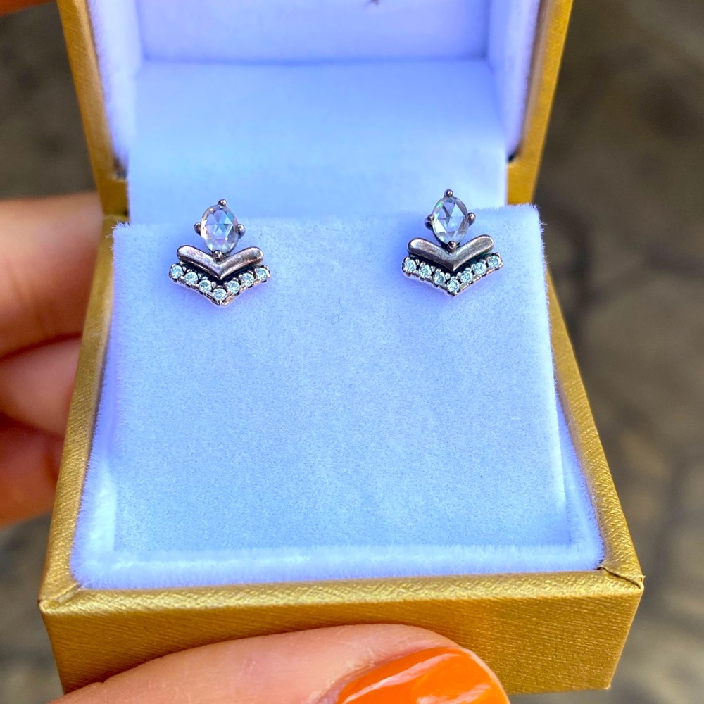 Pandora Wishbone Stud Earrings